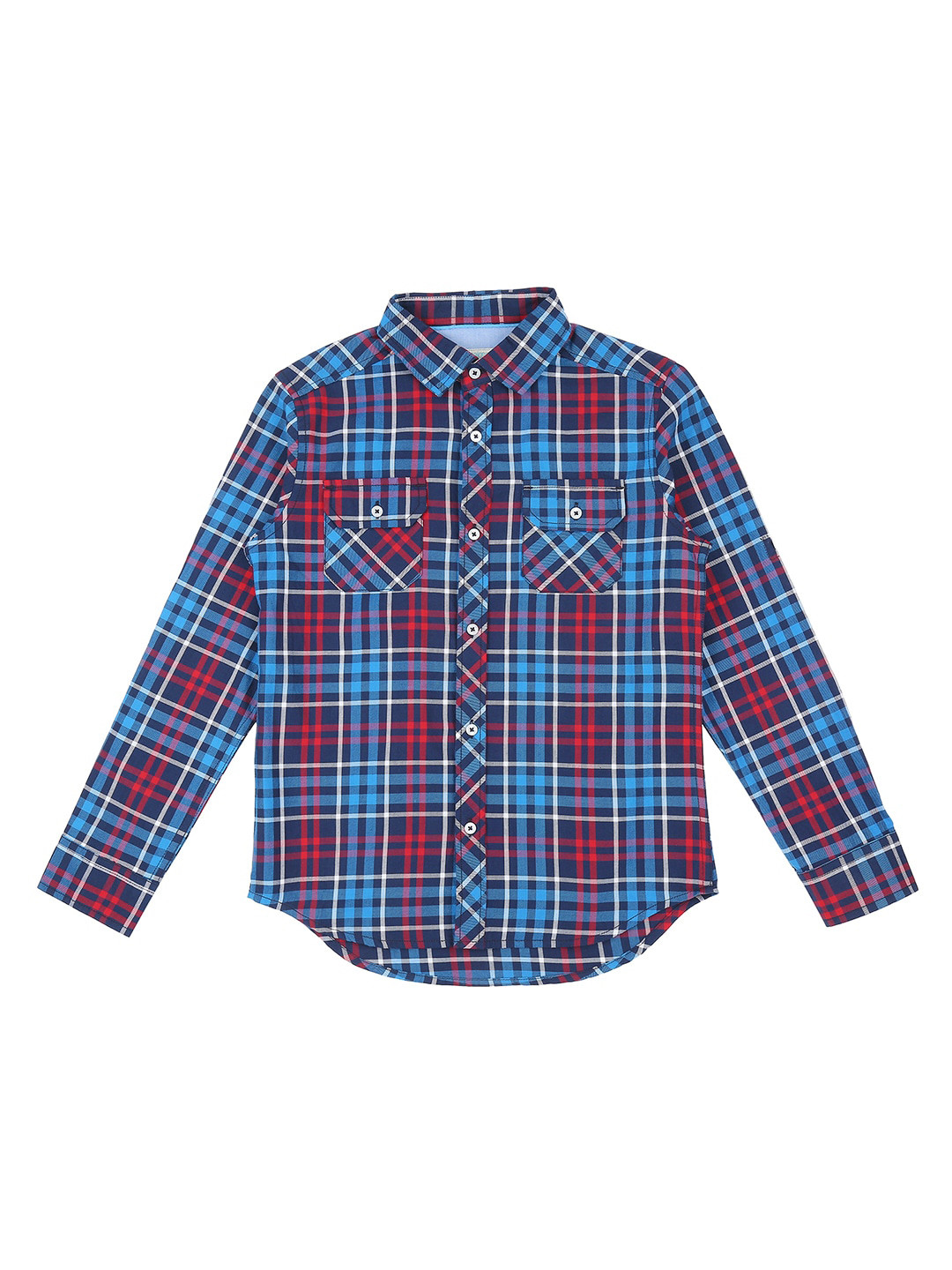 

Pantaloons Junior Boys Blue & Red Checked Casual Shirt