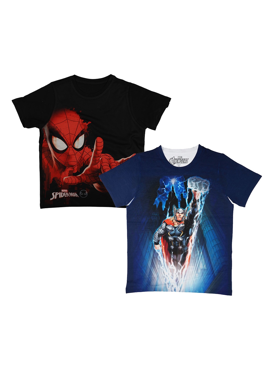 

Marvel by Wear Your Mind Boys Black Spiderman Printed Round Neck T-shirt