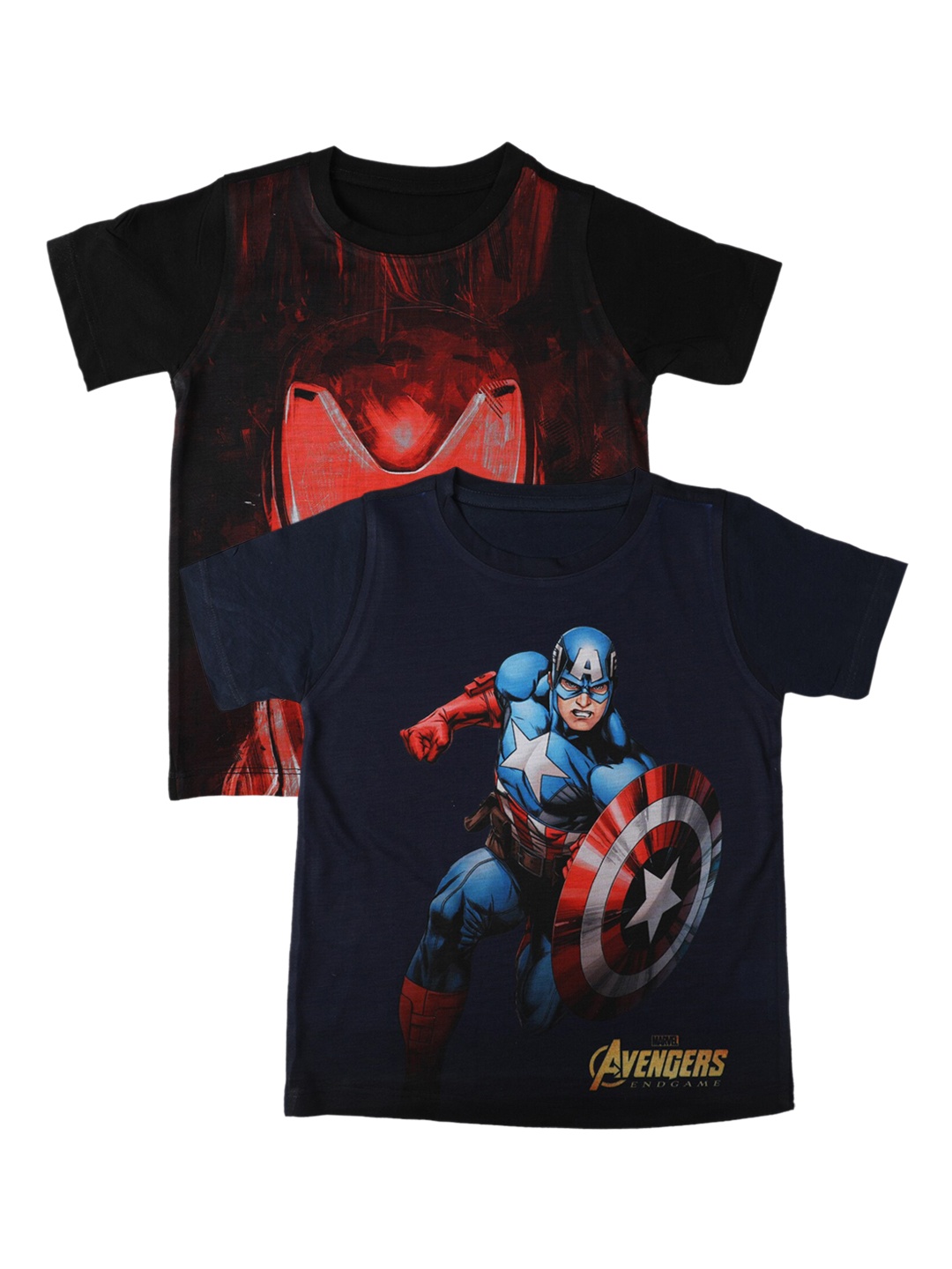 Marvel by Wear Your Mind Boys Black Printed Round Neck T-shirt