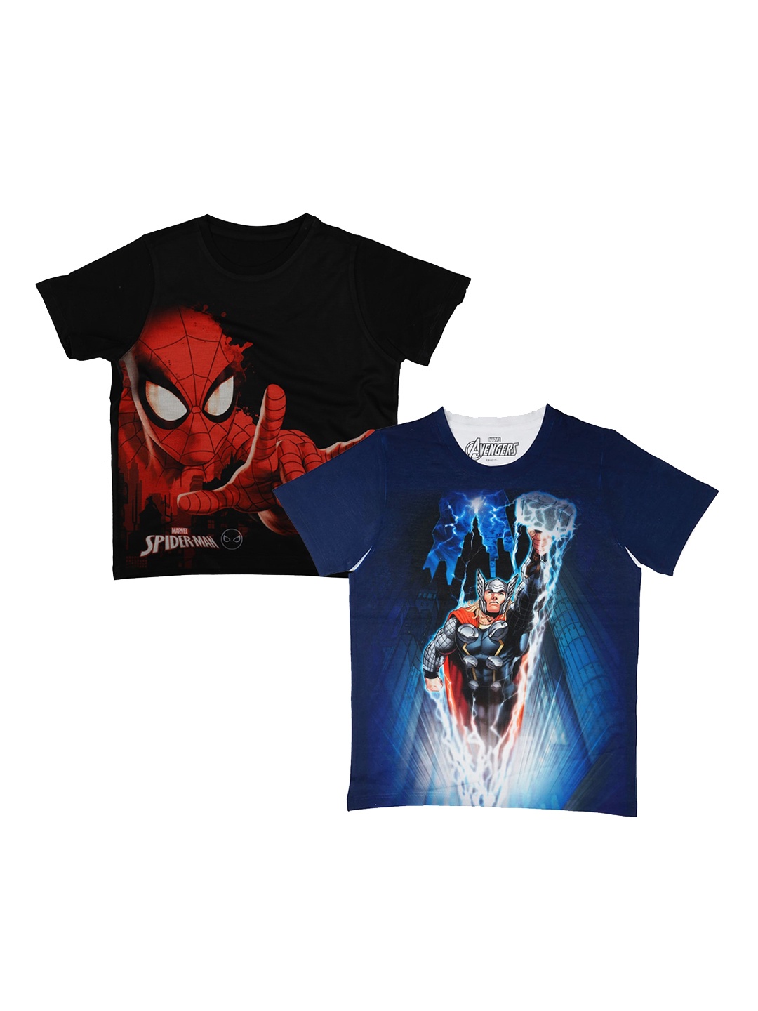 

Marvel by Wear Your Mind Boys Black Spiderman Printed Round Neck T-shirt