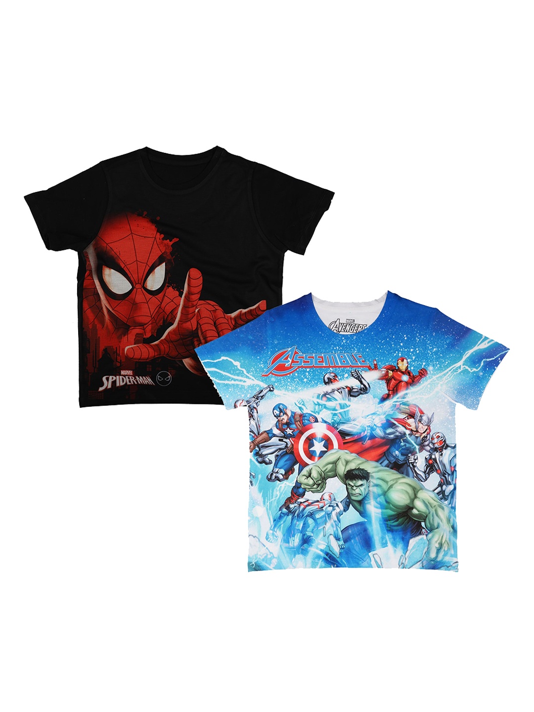 

Marvel by Wear Your Mind Boys Black Spiderman Printed Round Neck T-shirt