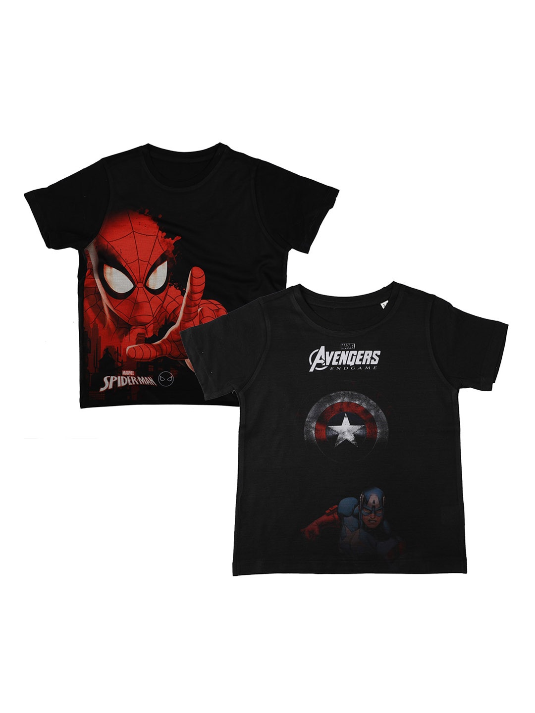 

Marvel by Wear Your Mind Boys Black Spiderman Printed Round Neck T-shirt