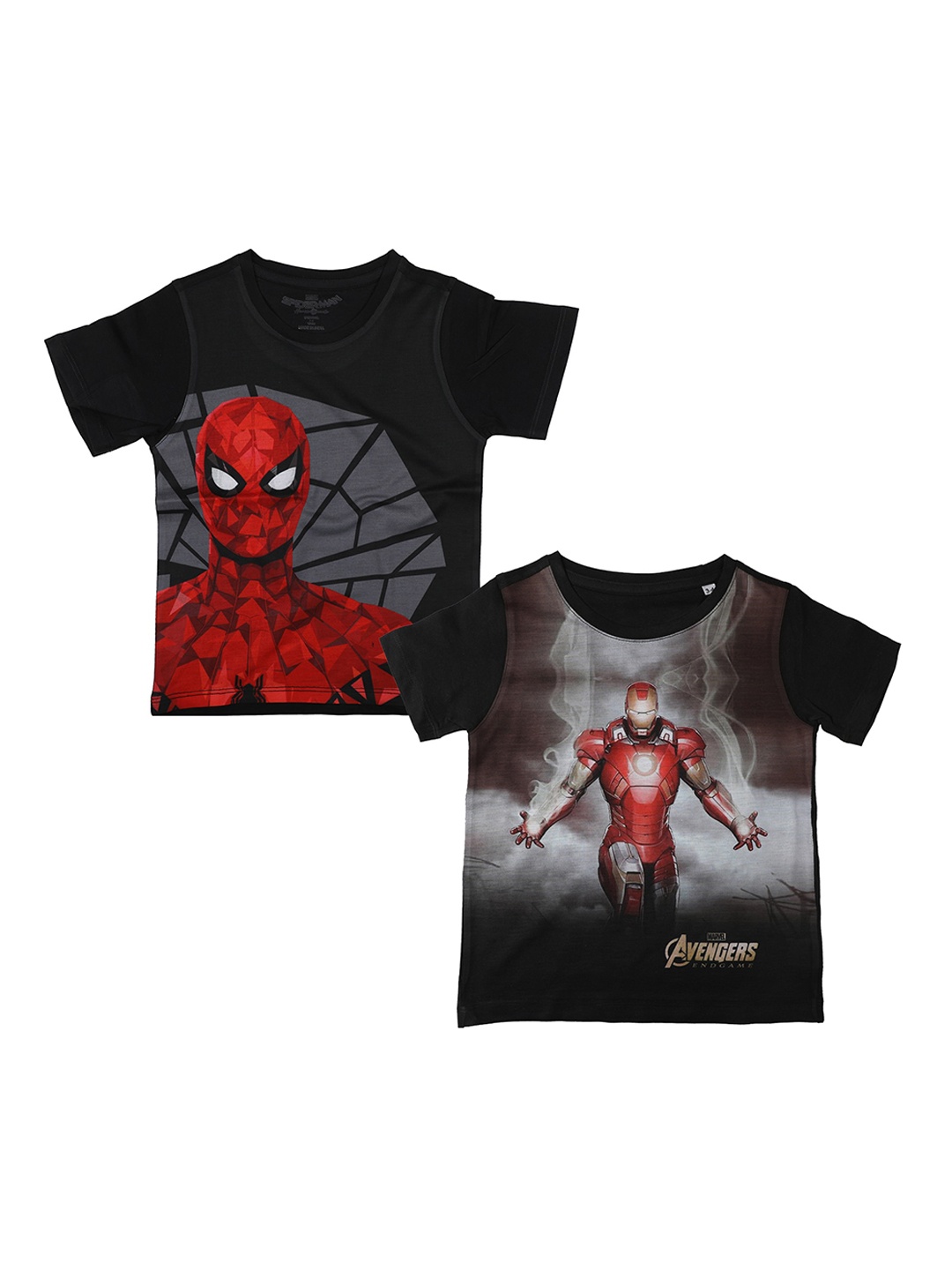 

Marvel by Wear Your Mind Boys Black Spiderman Printed Round Neck T-shirt