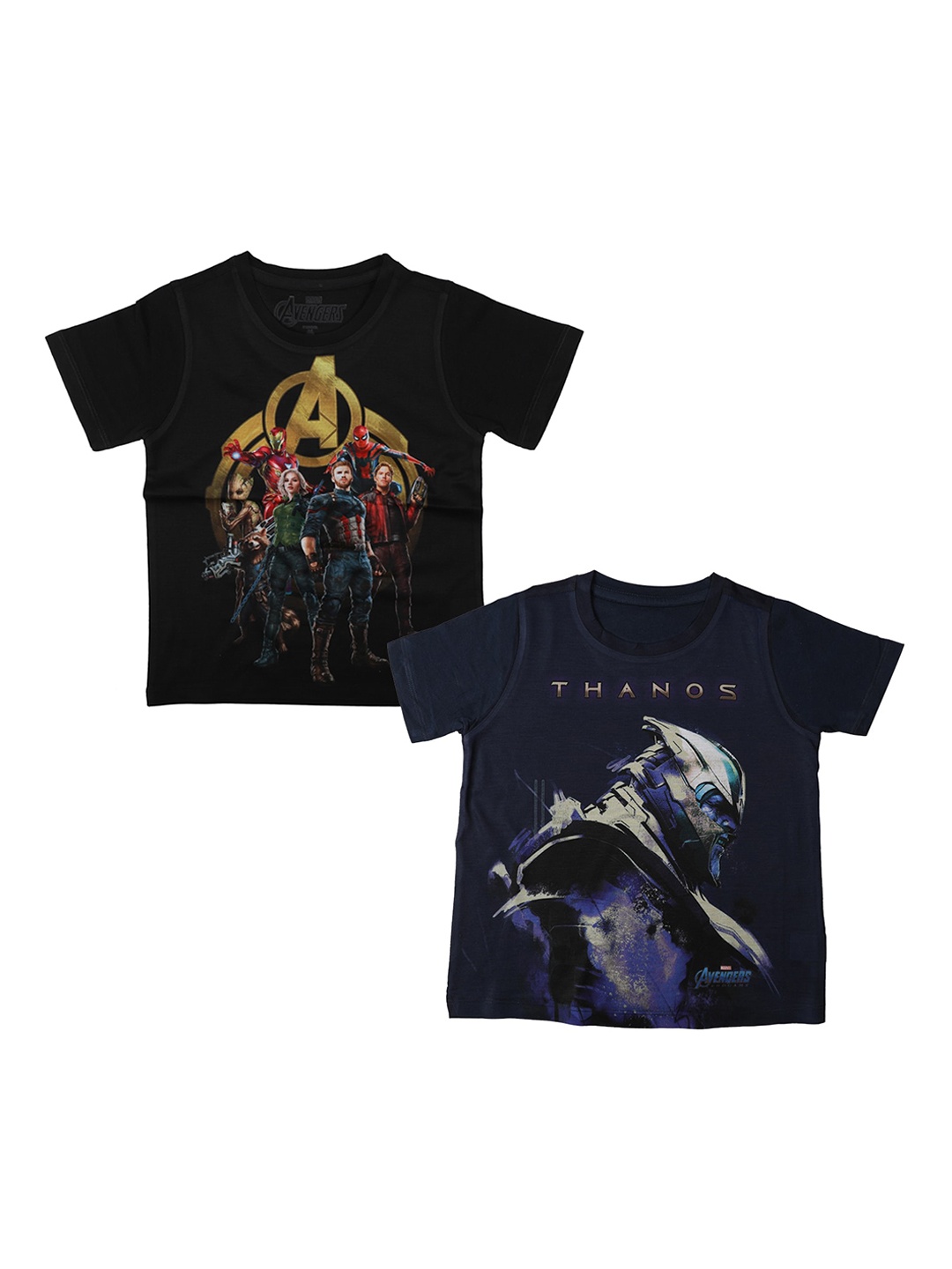 Marvel by Wear Your Mind Boys Black Printed Round Neck T-shirt