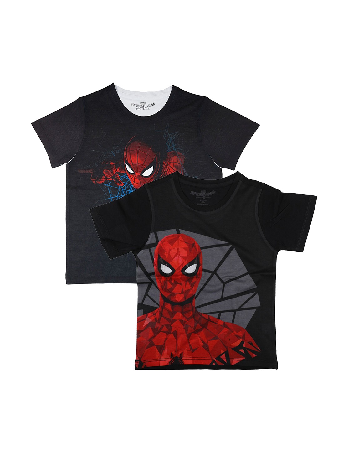 

Marvel by Wear Your Mind Boys Black Spiderman Printed Round Neck T-shirt