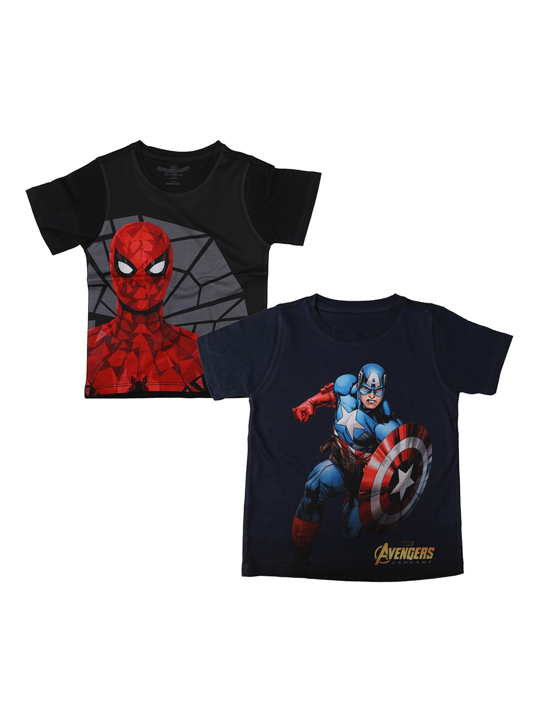 

Marvel by Wear Your Mind Boys Black Spiderman Printed Round Neck T-shirt