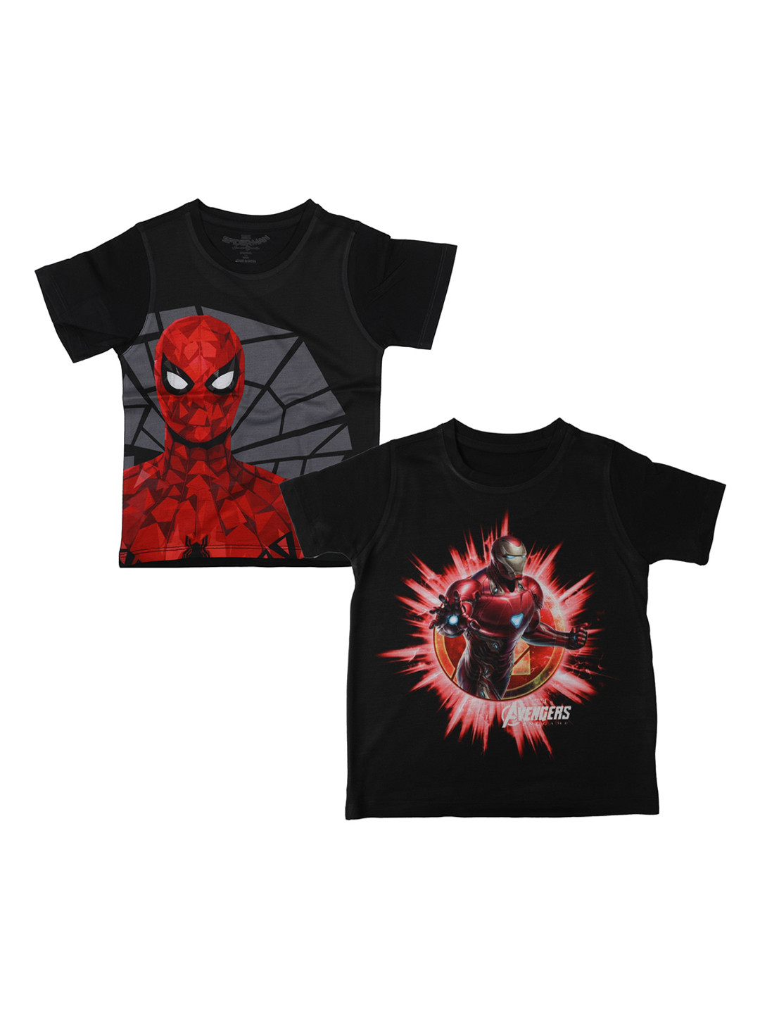 

Marvel by Wear Your Mind Boys Black Spiderman Printed Round Neck T-shirt