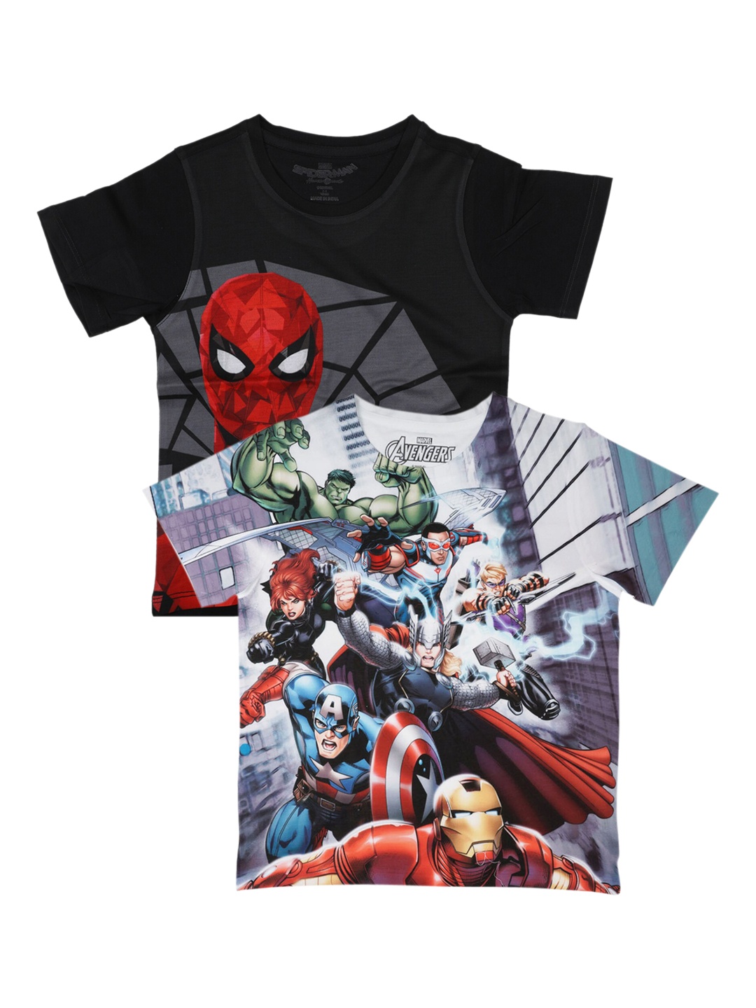 

Marvel by Wear Your Mind Boys Black Spiderman Printed Round Neck T-shirt