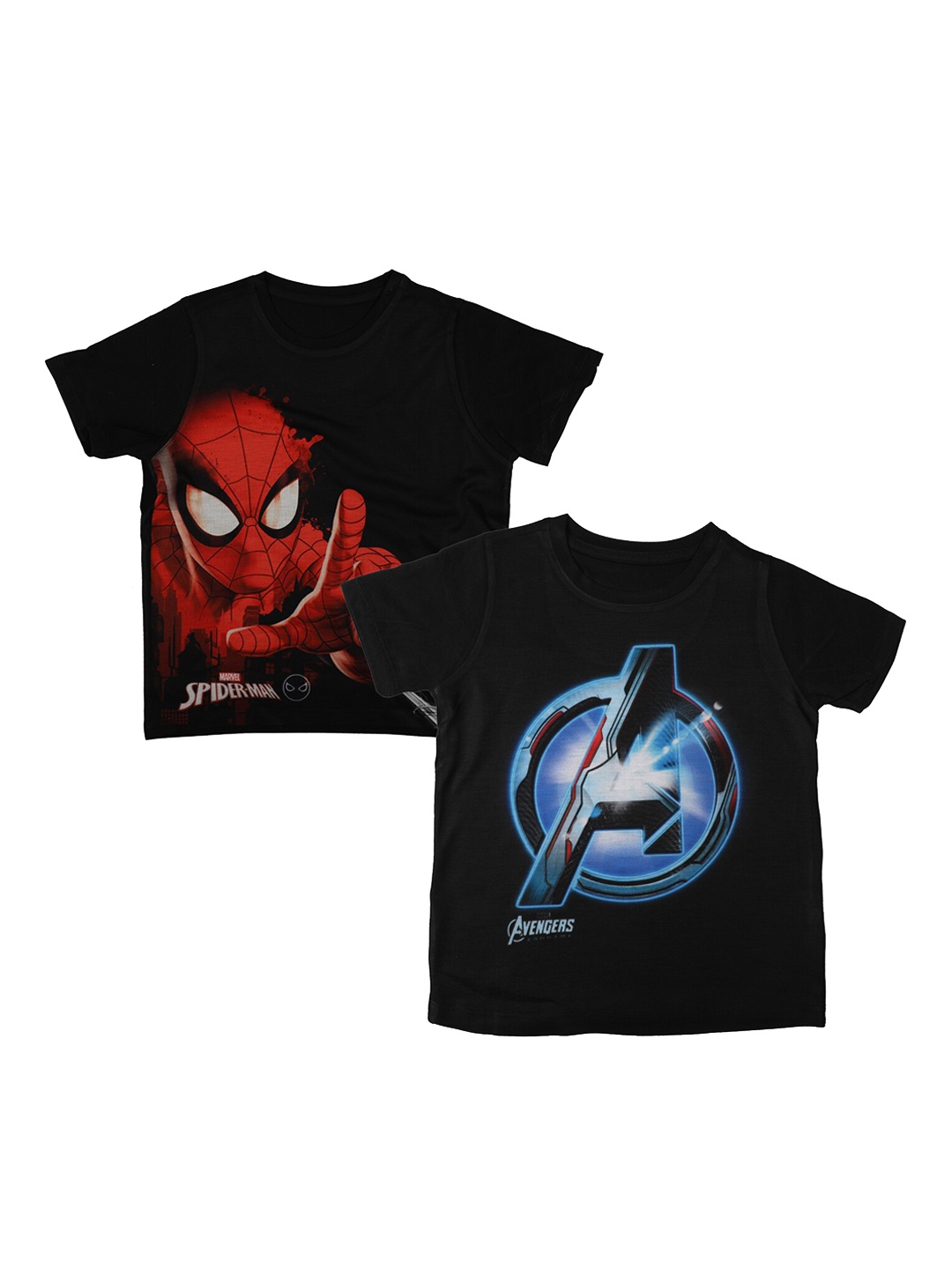 

Marvel by Wear Your Mind Boys Black Spiderman Printed Round Neck T-shirt