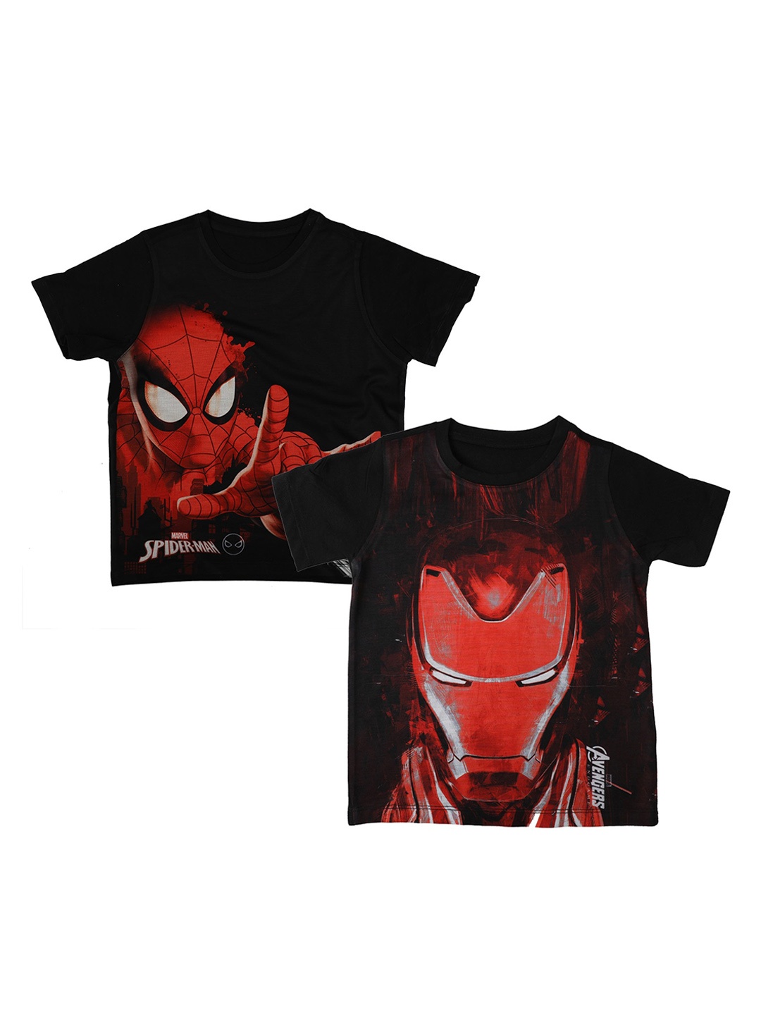 

Marvel by Wear Your Mind Boys Pack Of 2 Spiderman Printed T-shirt, Black