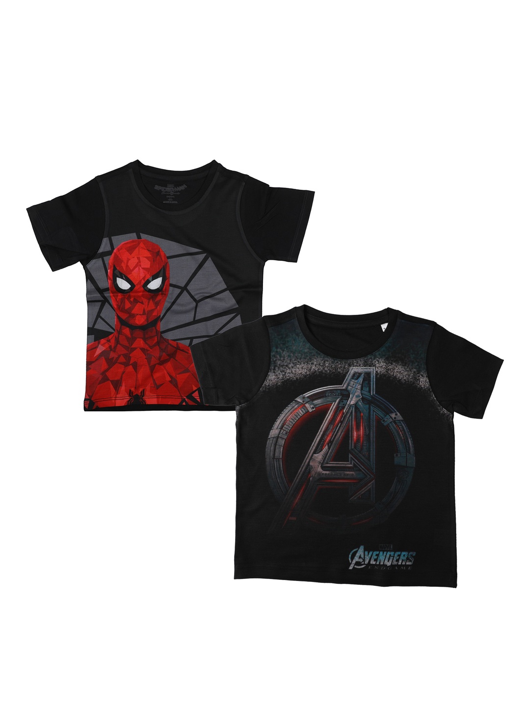 

Marvel by Wear Your Mind Boys Black Spiderman Printed Round Neck T-shirt