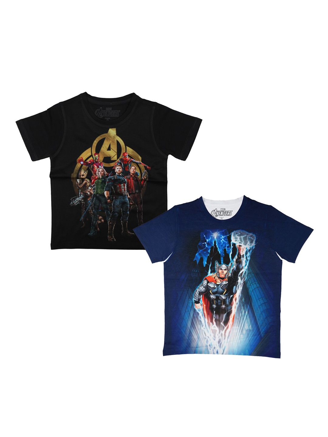 

Marvel by Wear Your Mind Boys Black Printed Round Neck T-shirt