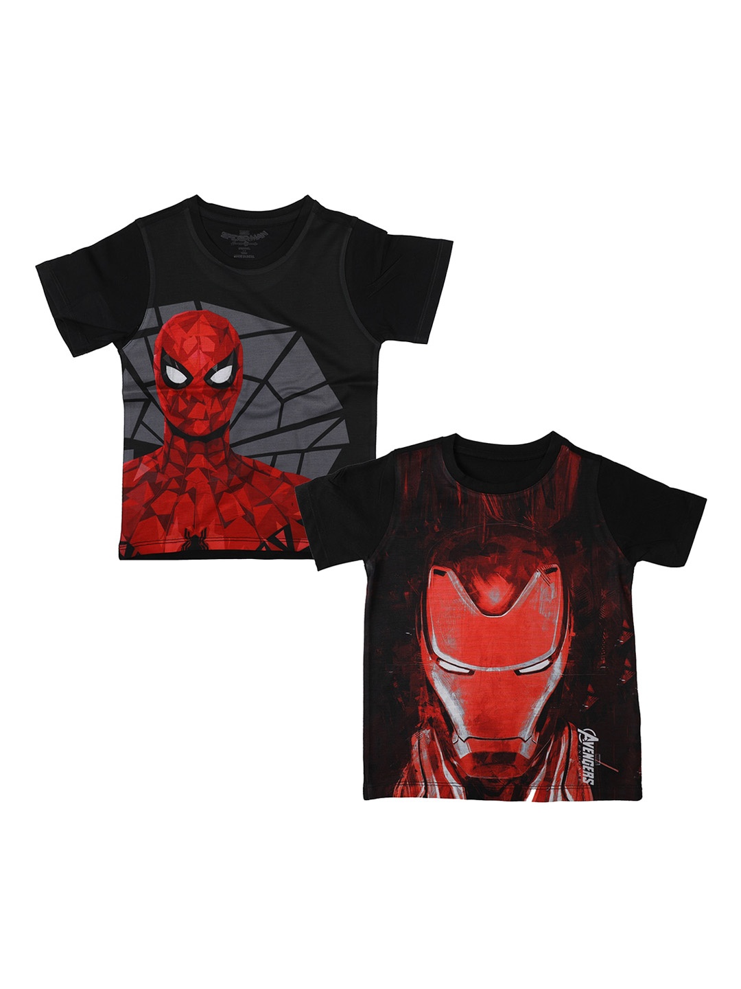 

Marvel by Wear Your Mind Boys Black Spiderman Printed Round Neck T-shirt