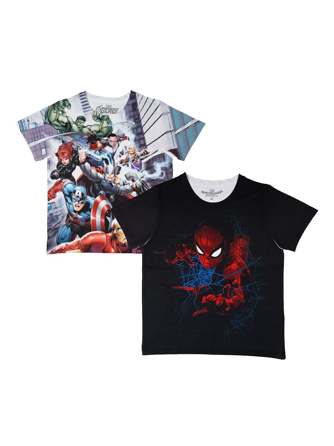 

Marvel by Wear Your Mind Boys Pack Of 2 White Printed Round Neck T-shirts
