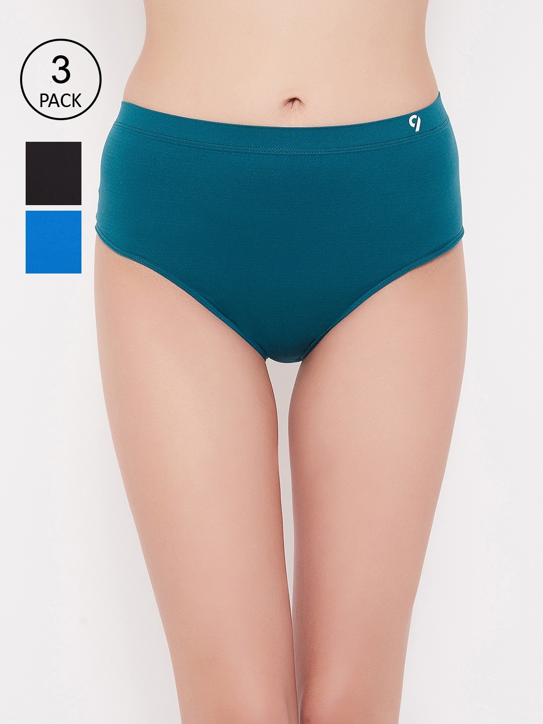 

C9 AIRWEAR Women Seamless Pack Of 3 Multicoloured Basic Briefs, Multi