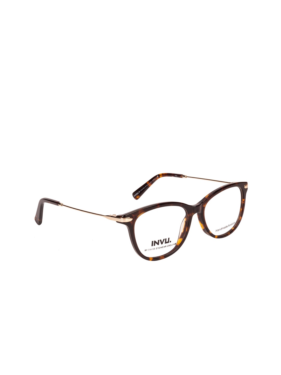 

INVU Women Brown Tortoise Shell Full Rim Oval Frames B4801B