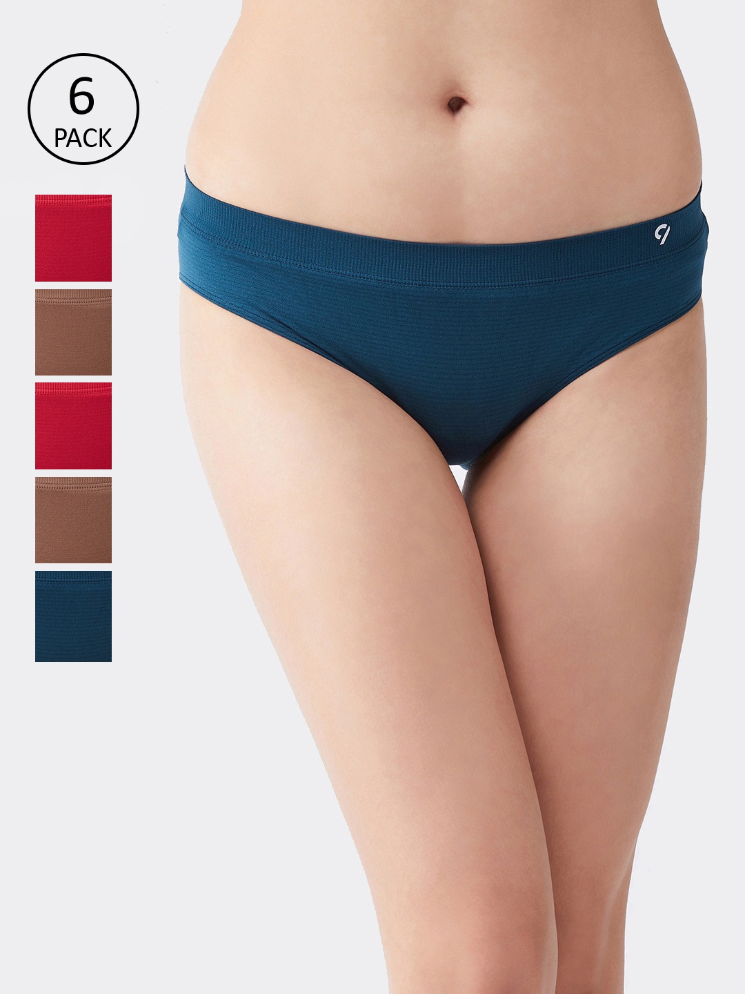 

C9 AIRWEAR Seamless Women Pack Of 6 Basic Briefs, Brown