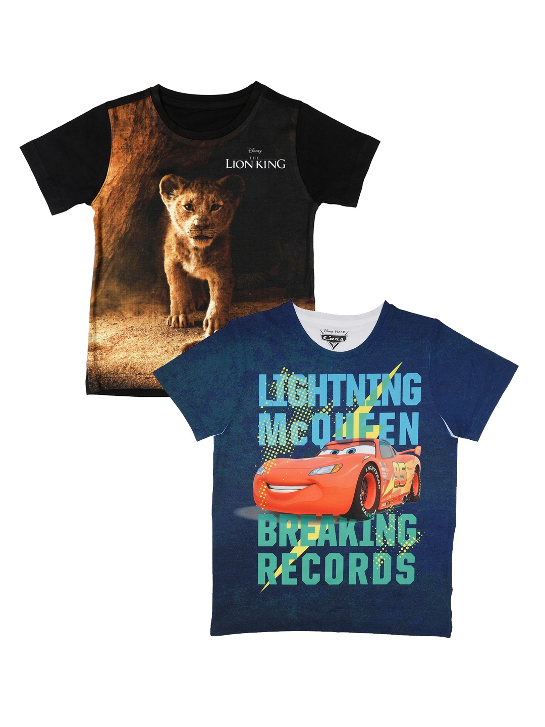 

Disney by Wear Your Mind Boys Black Printed Round Neck T-shirt