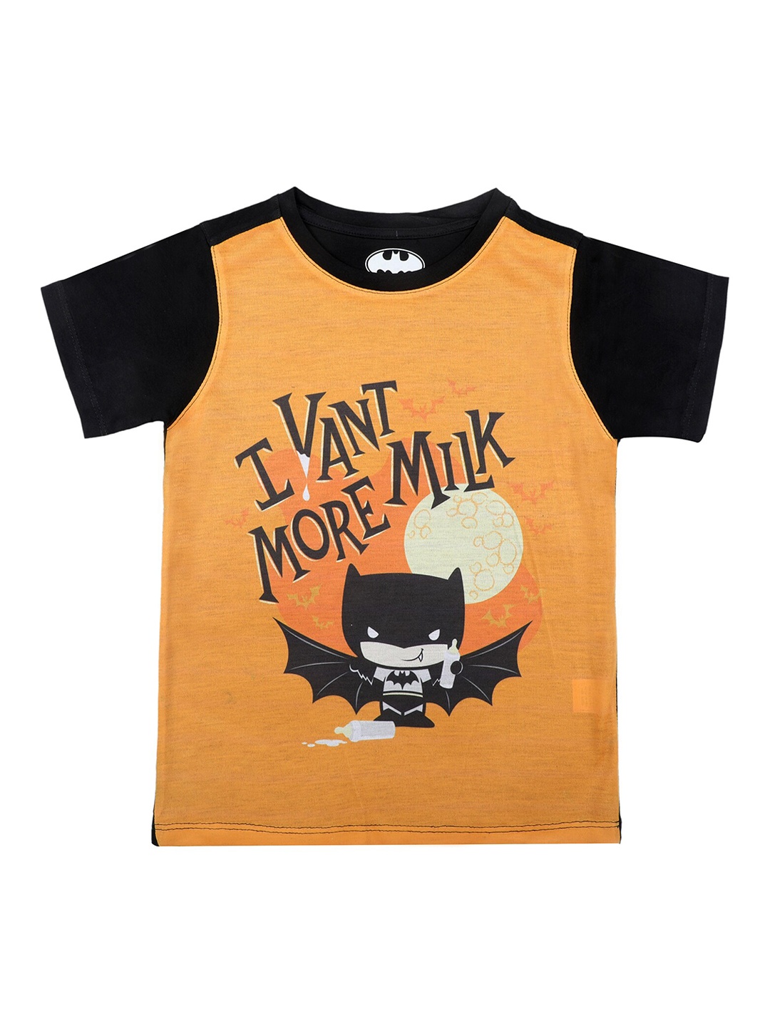 

Batman Boys Black Printed Round Neck T-shirt