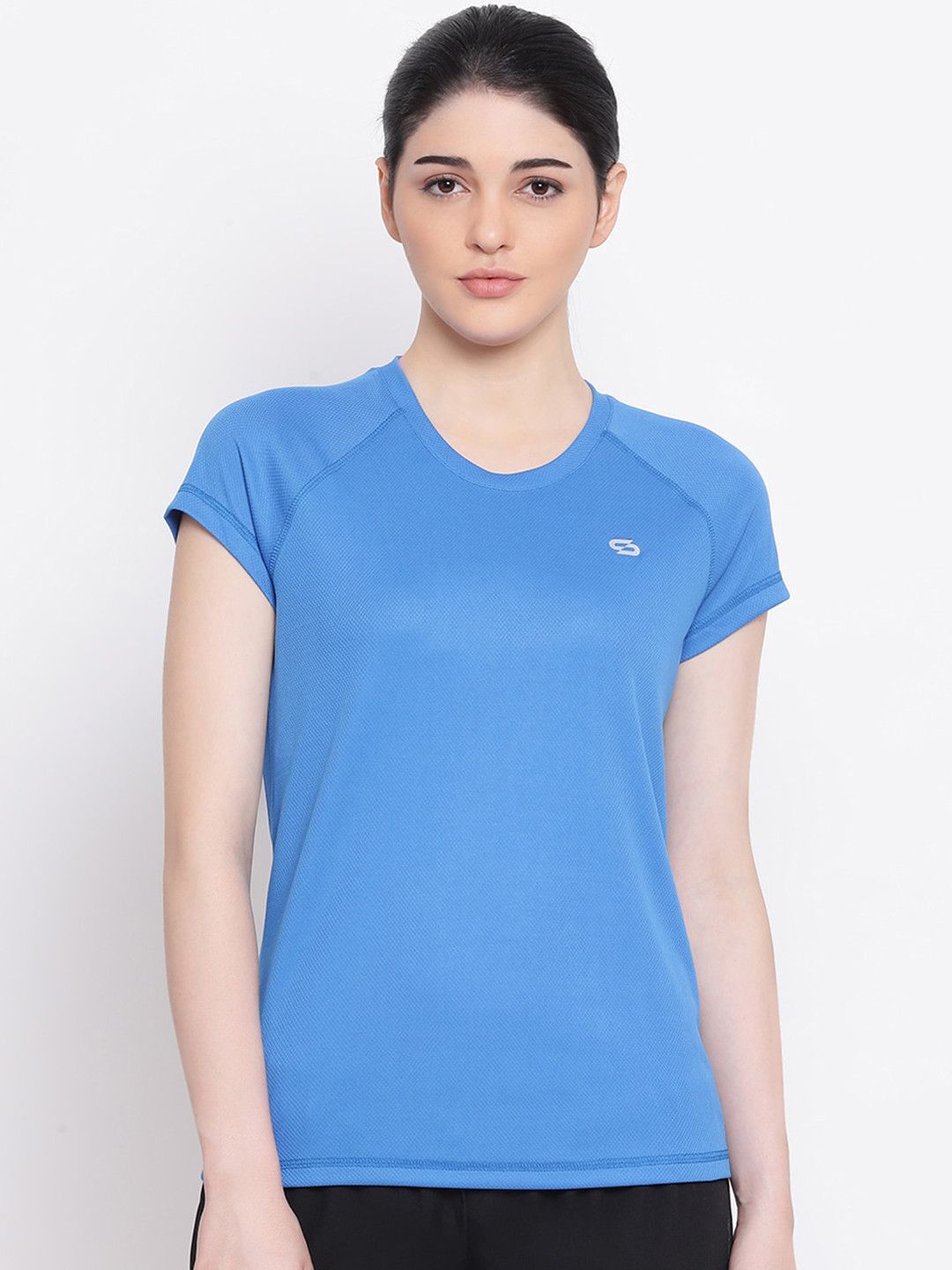 

Spolei Women Blue Solid Round Neck T-shirt