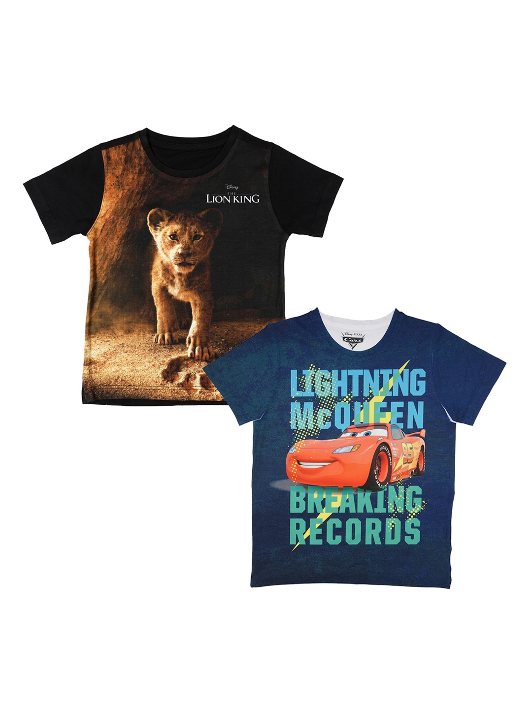 Disney by Wear Your Mind Boys Black Printed Round Neck T-shirt