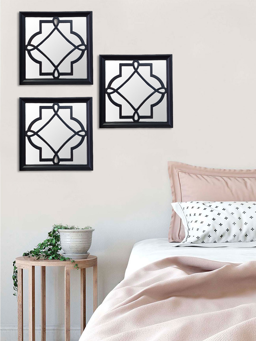 

Art Street Set Of 3 Black Decorative Wall Mirrors