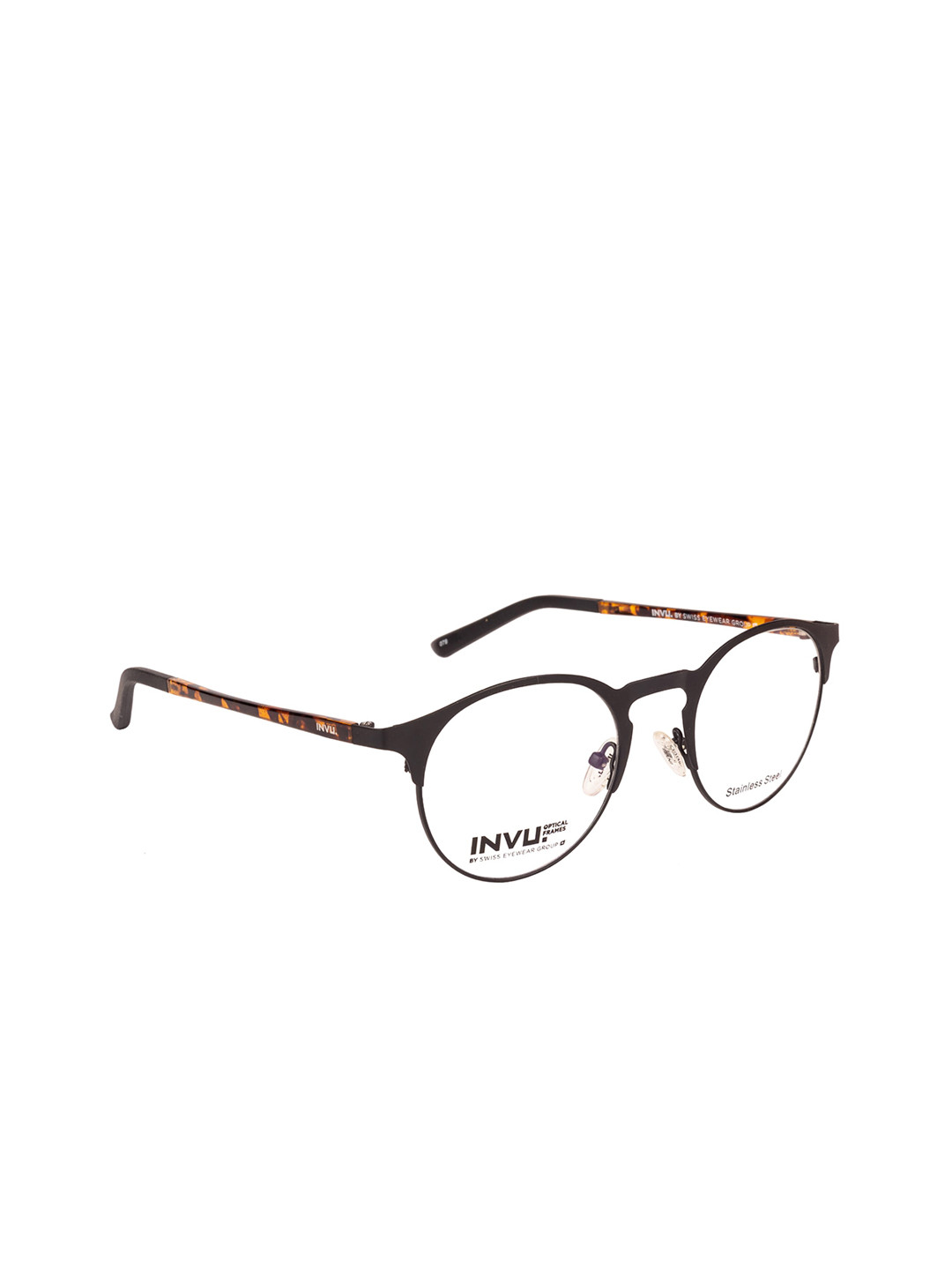 

INVU Women Brown Solid Full Rim Round Frames