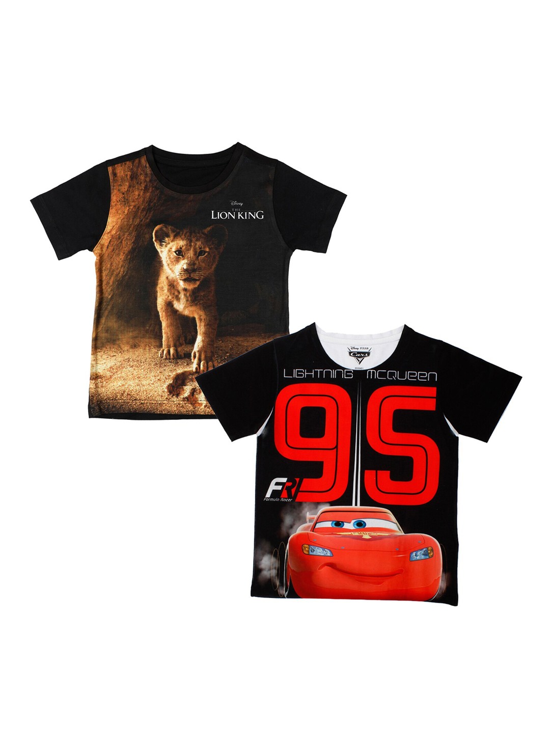 

Disney by Wear Your Mind Boys Black Printed Round Neck T-shirt