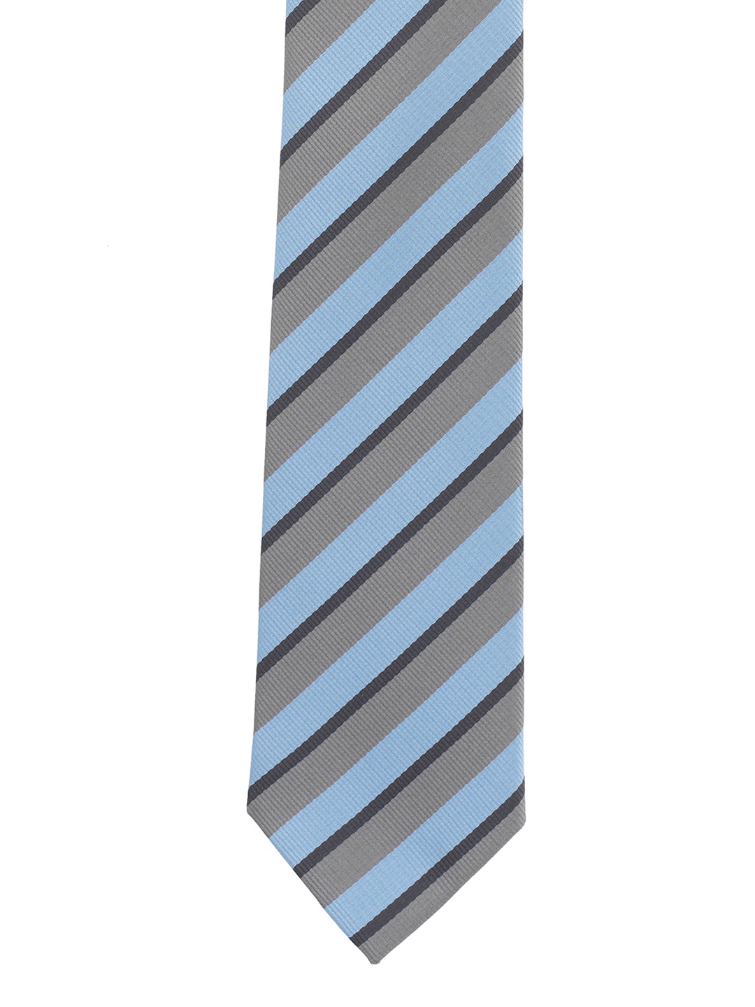 

The Tie Hub Grey & Blue Striped Broad Tie