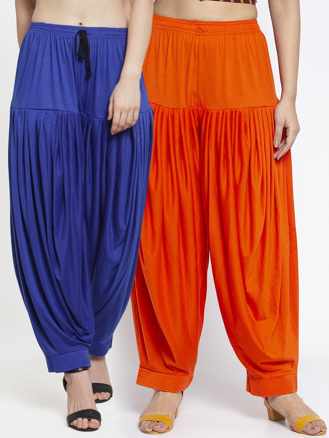 GRACIT Women Pack of 2 Solid Loose Fit Patialas, Blue