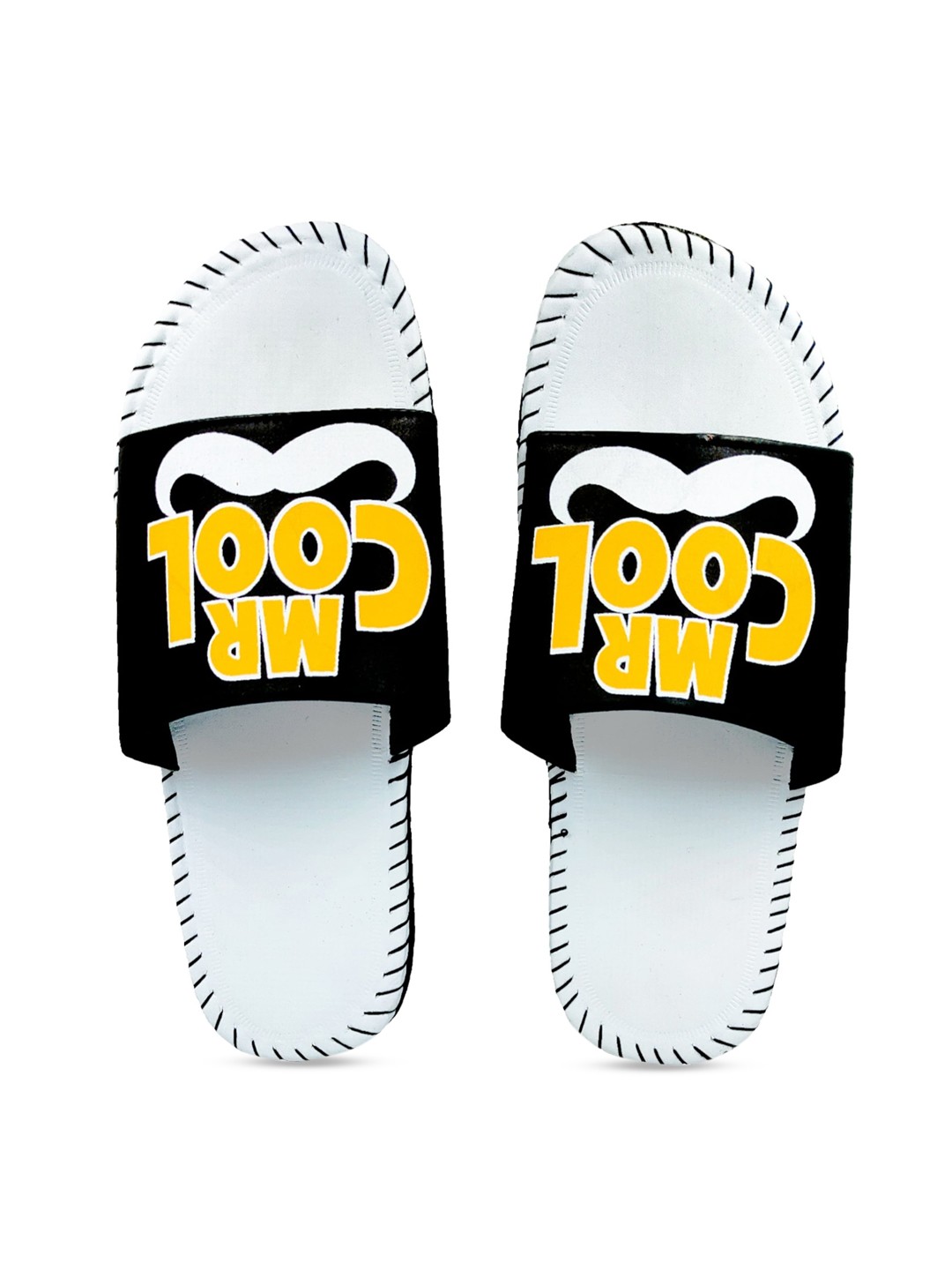 

Pampy Angel Men Black & Yellow Printed Sliders
