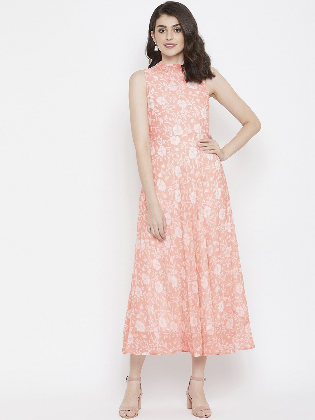 

La Zoire Women Pink Printed A-Line Dress