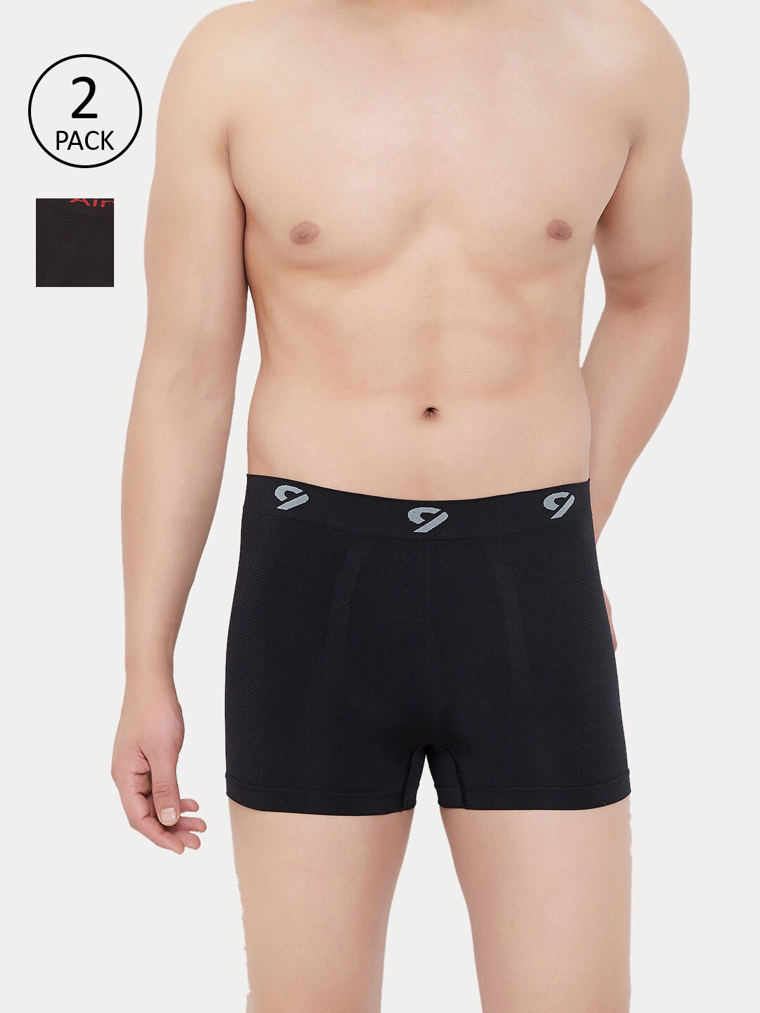 

C9 AIRWEAR Men Pack of 2 Assorted Trunks P604JetBlack_P602