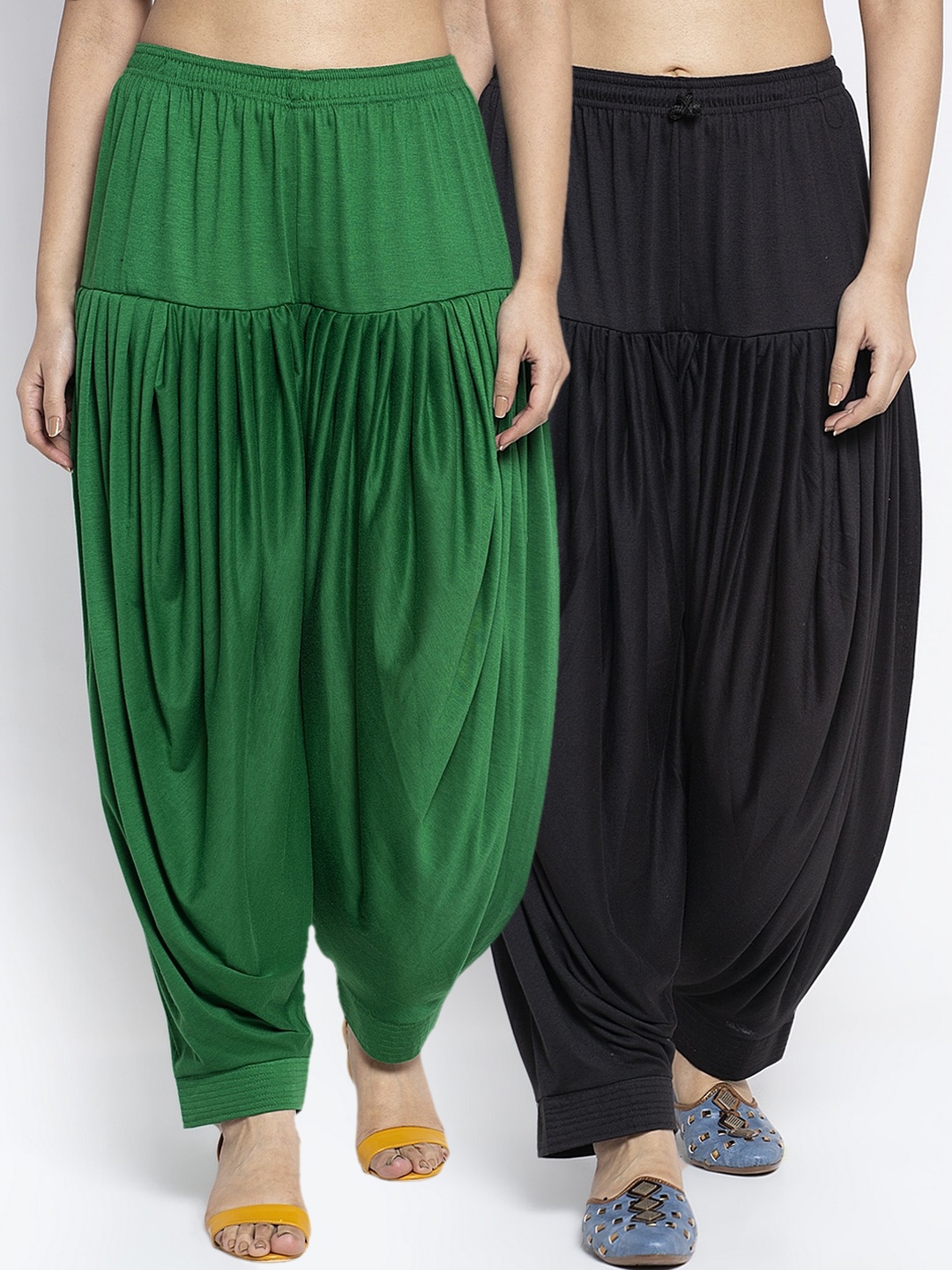 

GRACIT Women Pack Of 2 Solid Patiala Salwars, Black