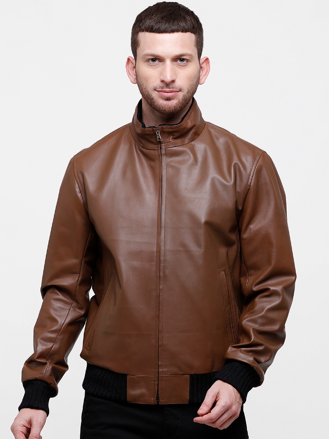 

MONOCHROME Men Brown Solid Insulator Bomber