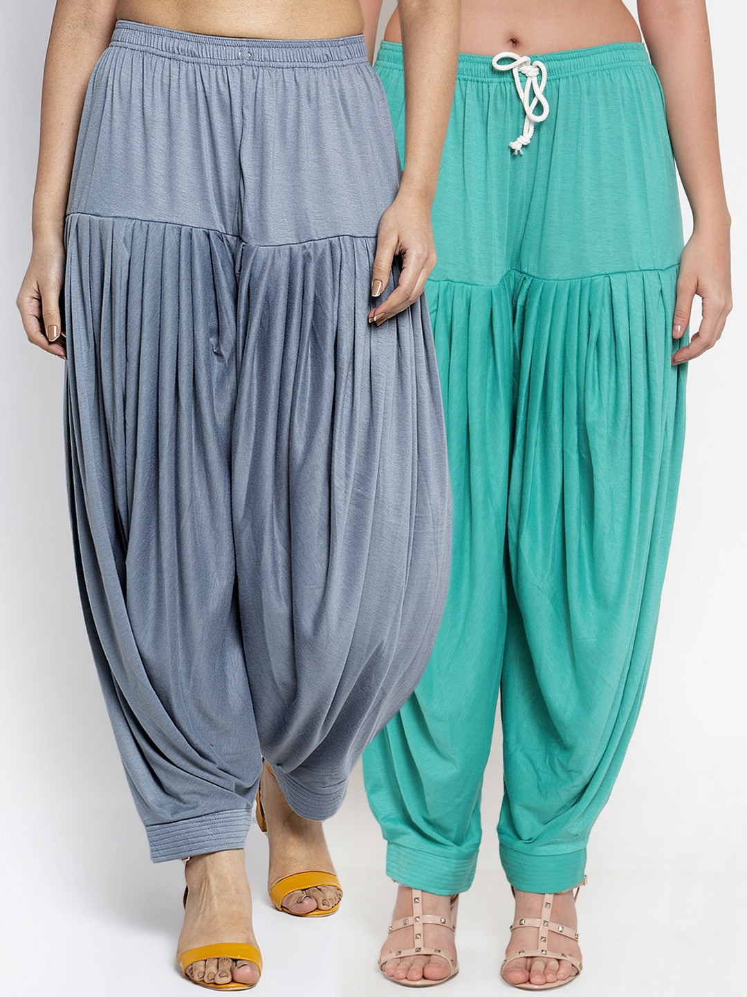 

GRACIT Women Pack of 2 Solid Loose Fit Patialas, Grey