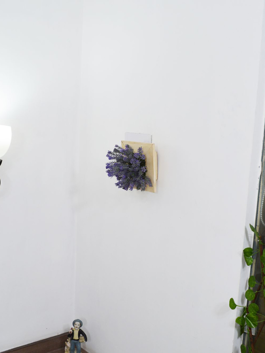 

fancy mart Blue & Green Artificial Rosemary Plant With Wall Hanging Panel