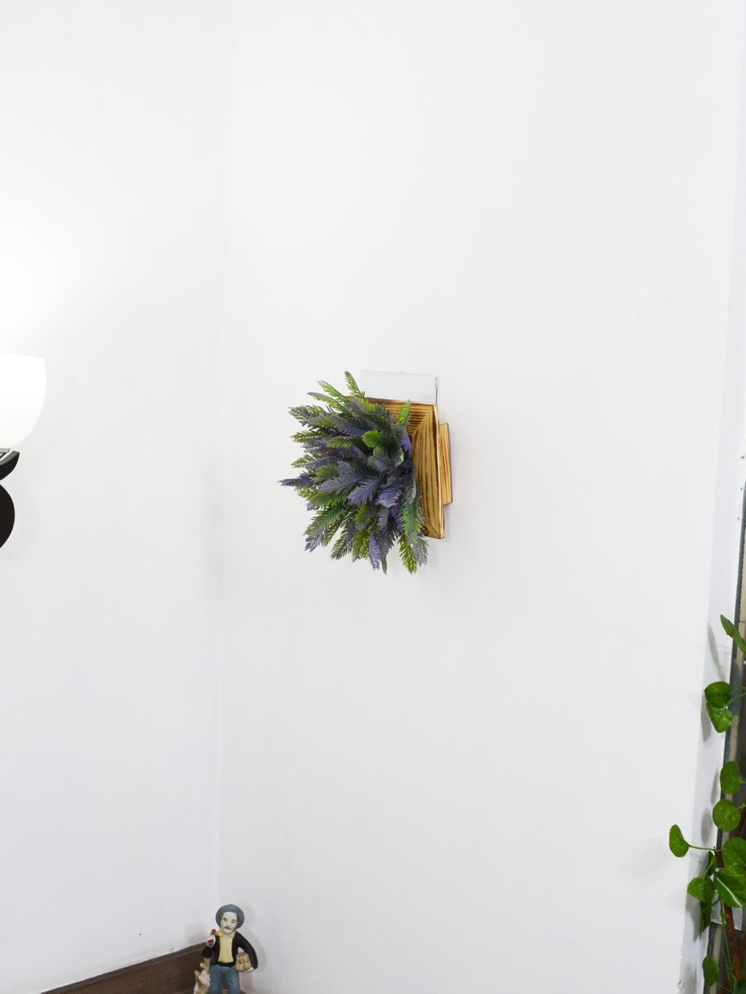 

fancy mart Blue & Green Artificial Wall Cypress Plant With Hanging Panel