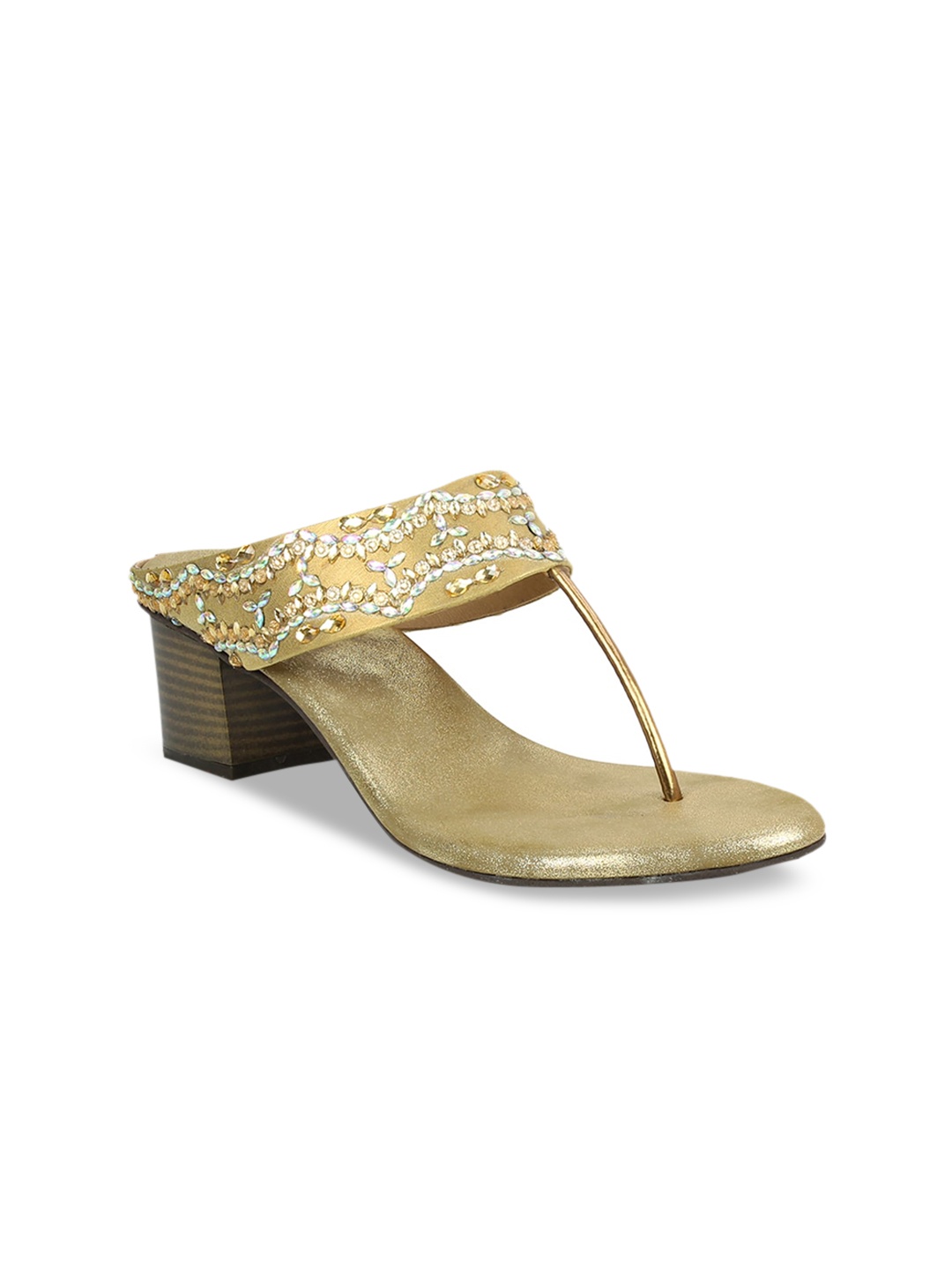 

Inc 5 Women Muted Gold-Toned Embellished Heels