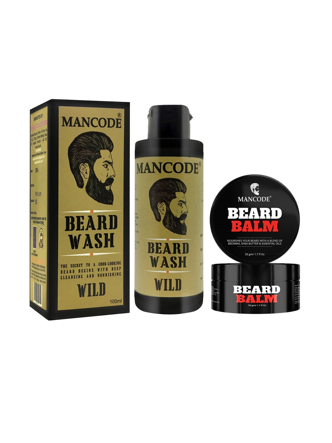 

MANCODE Set Of Beard Wash Wild & Balm, Black