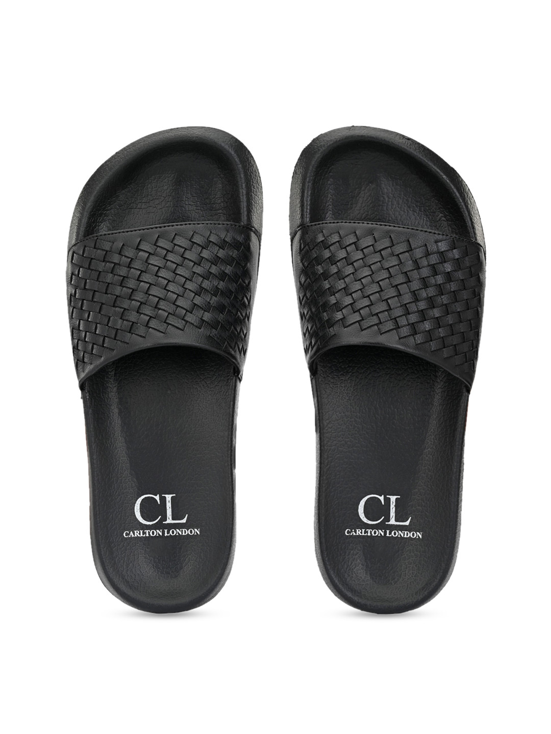 

Carlton London Men Black Self Design Sliders