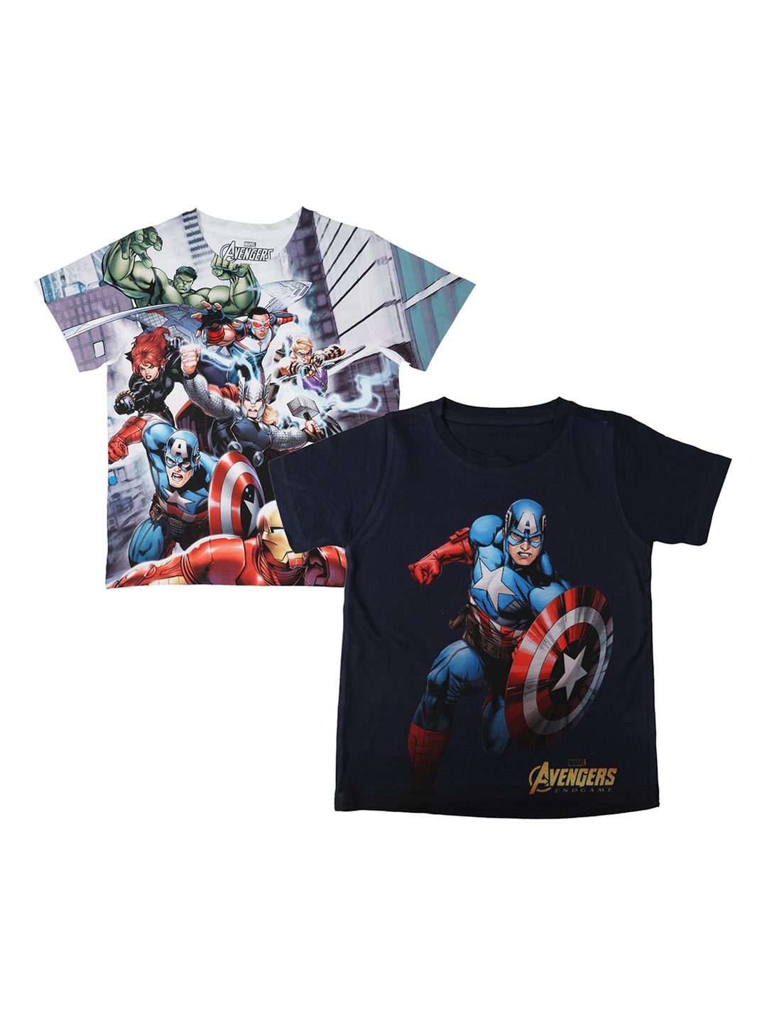 

Marvel by Wear Your Mind Boys Pack Of 2 White Printed Round Neck T-shirts