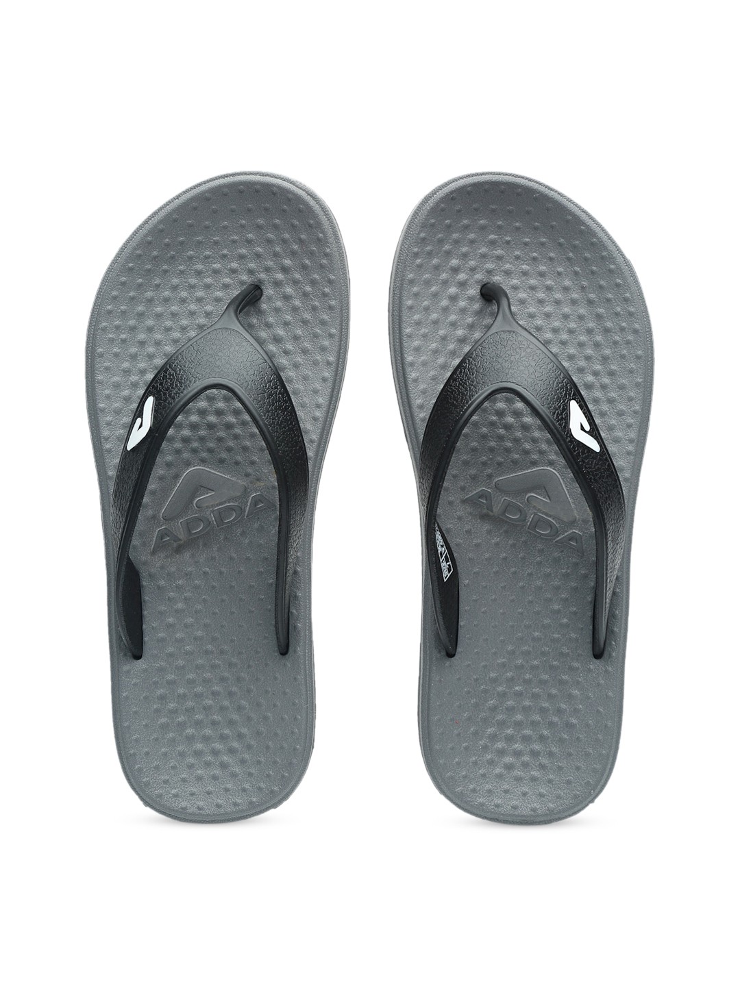 

Adda Men Black & Grey Solid Thong Flip-Flops