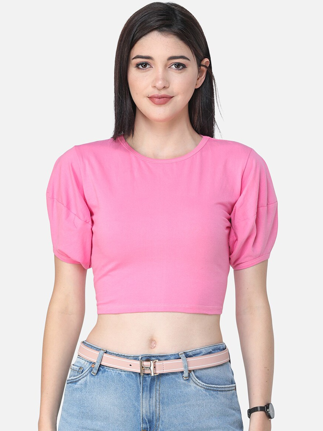 

SCORPIUS Women Pink Solid Top