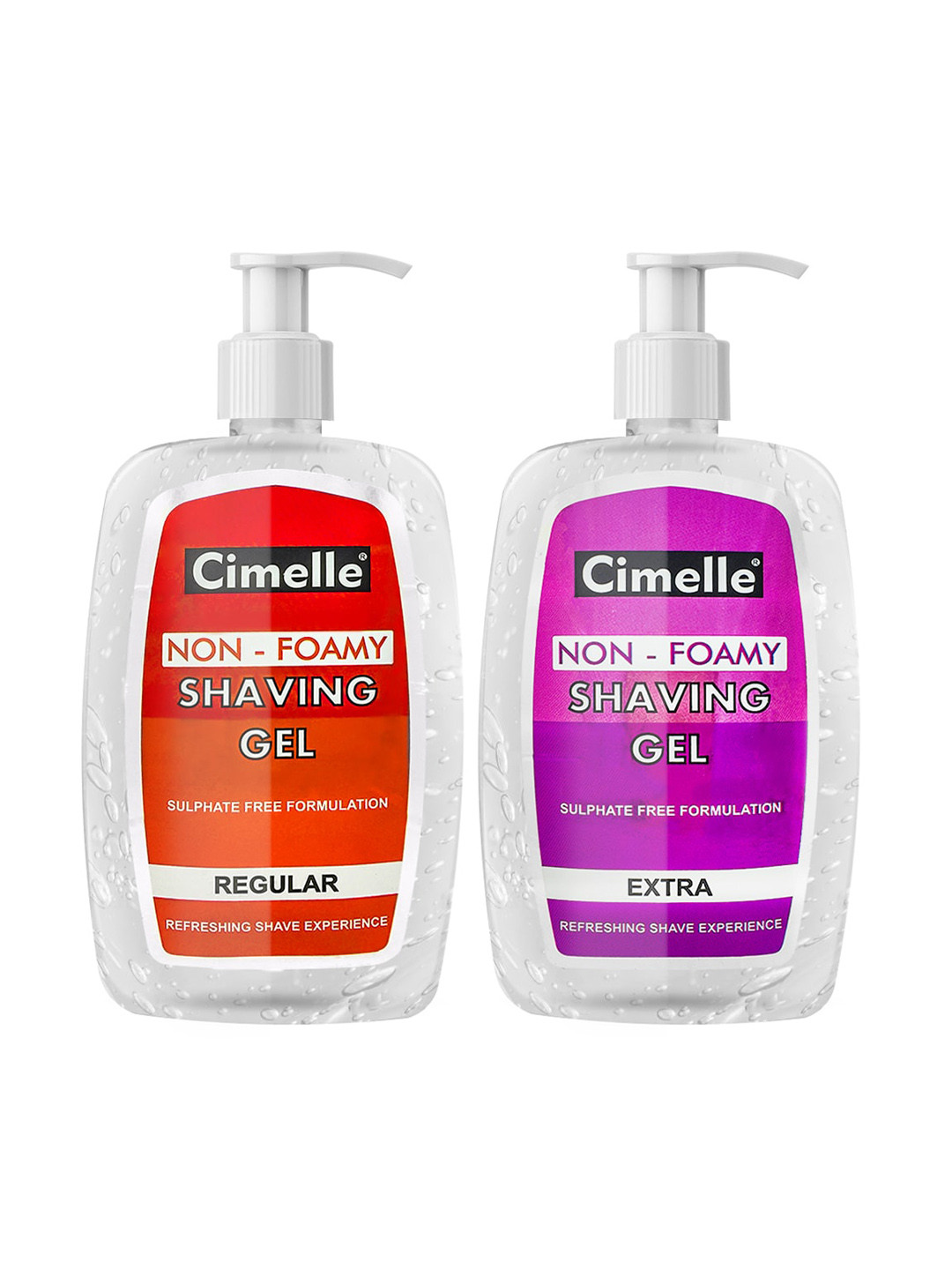 

CIMELLE Men Set of 2 Regular & Extra Non-Foamy Shaving Gel 500ml, Red