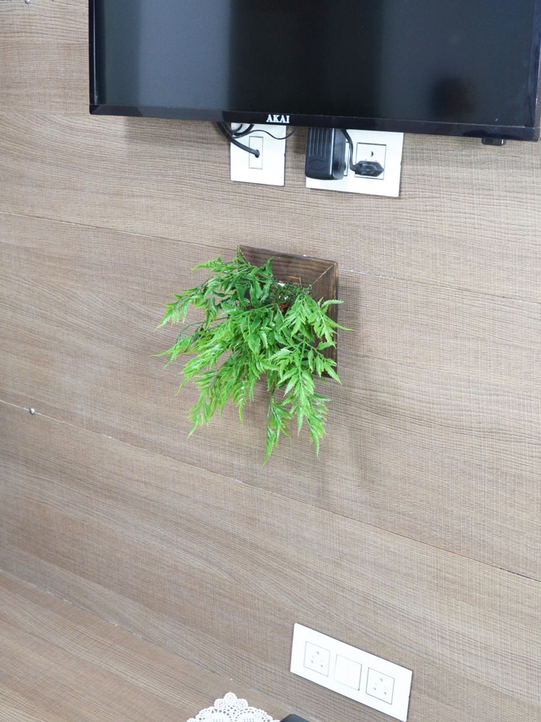 

fancy mart Green & Yellow Artificial Wall Palaplai Plant With Hanging Panel