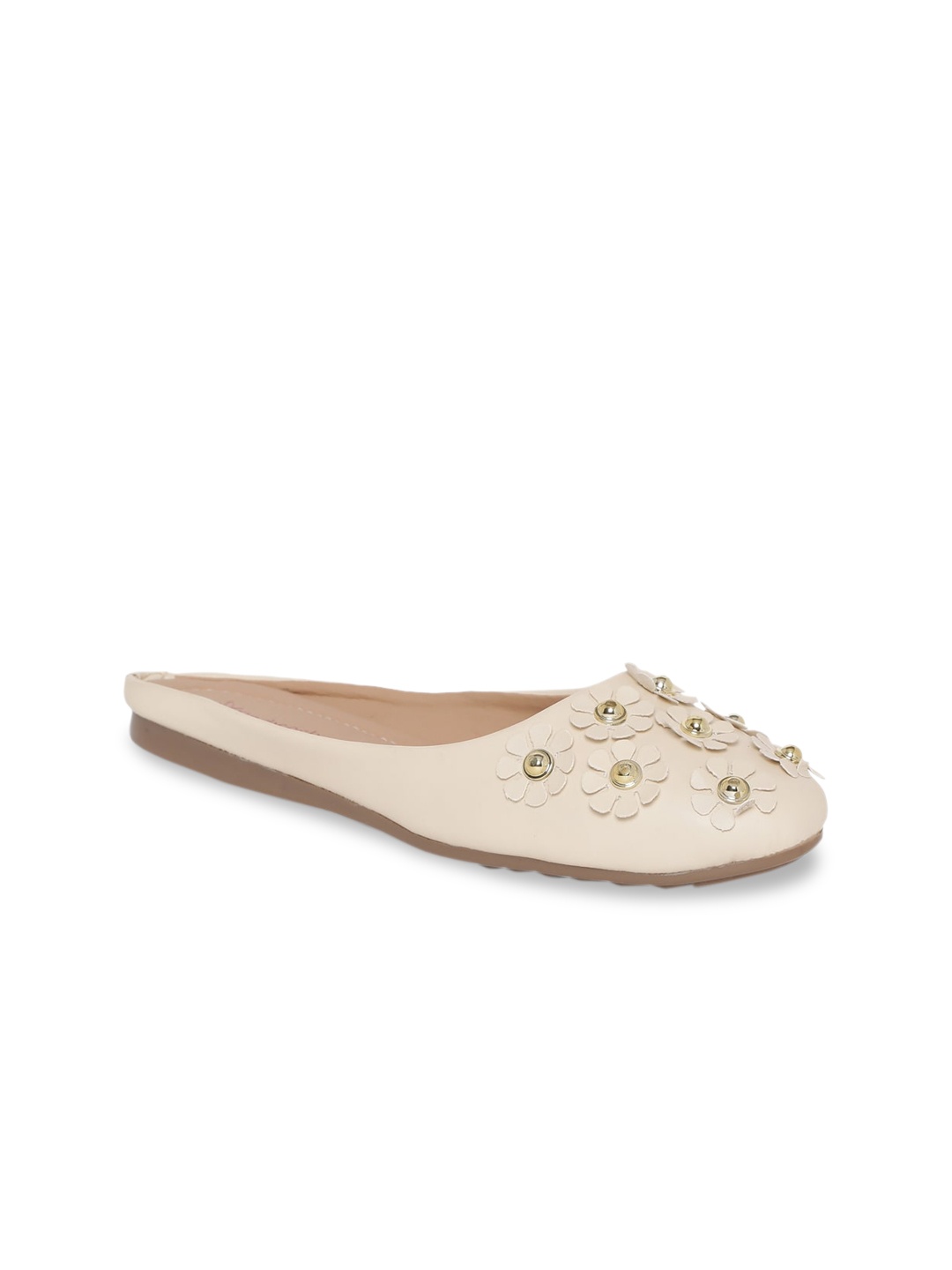 

Padvesh Women Off-White Embellished Mojaris