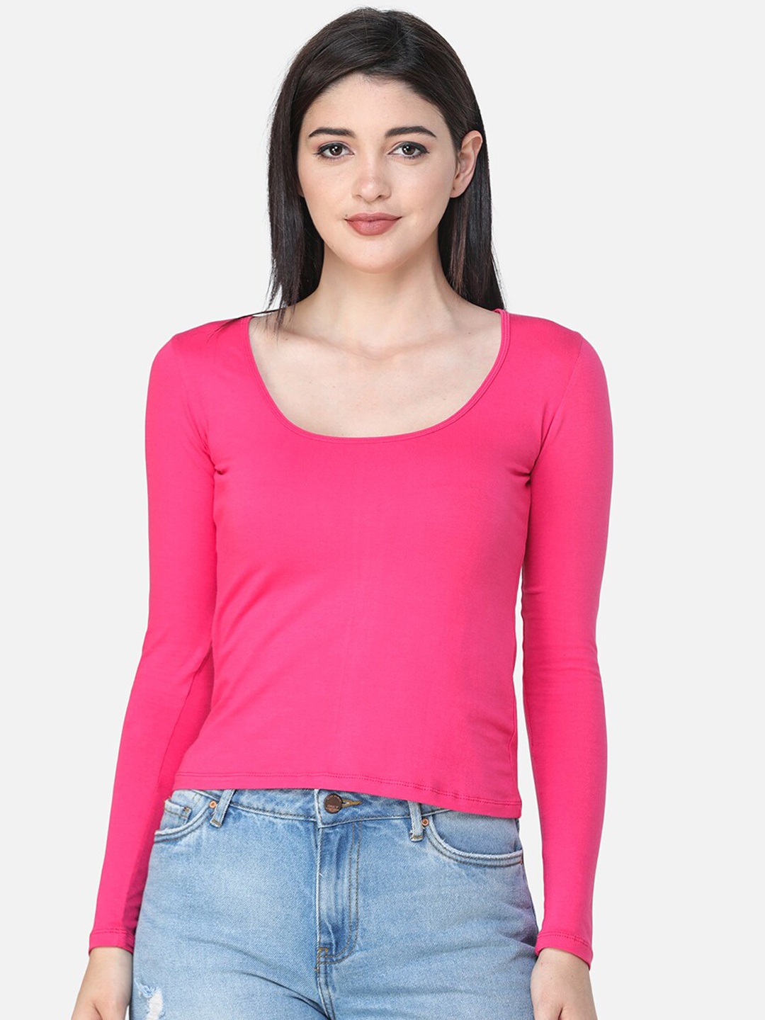 

SCORPIUS Women Pink Solid Top
