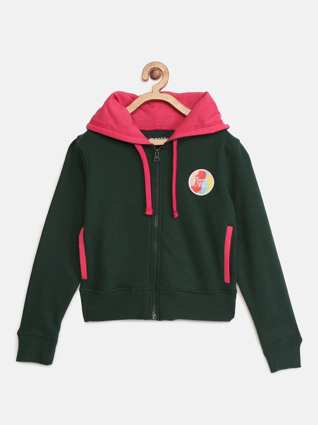 

mackly Girls Green Solid Sweatshirt