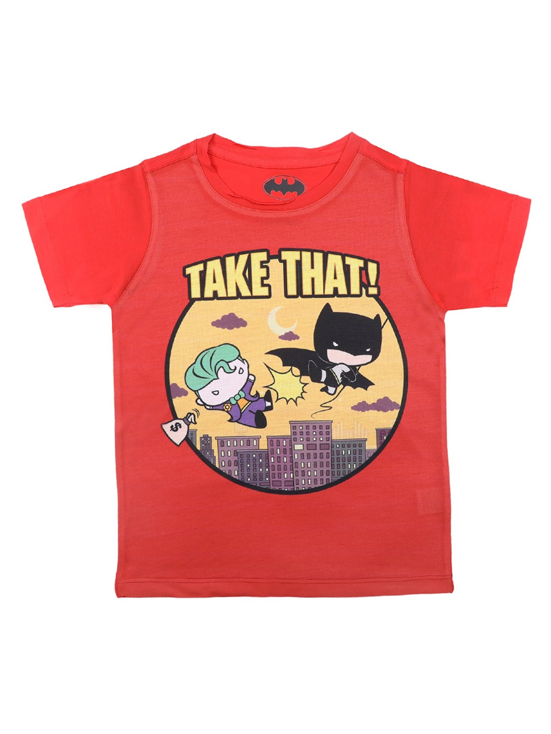 

Batman Boys Red Printed Round Neck T-shirt